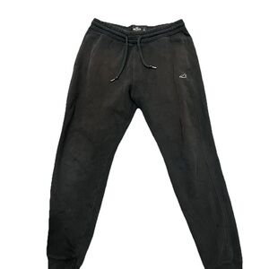 Hollister Men's Black Fleece Jogger Sweatpants Elastic Waist Pockets Size L